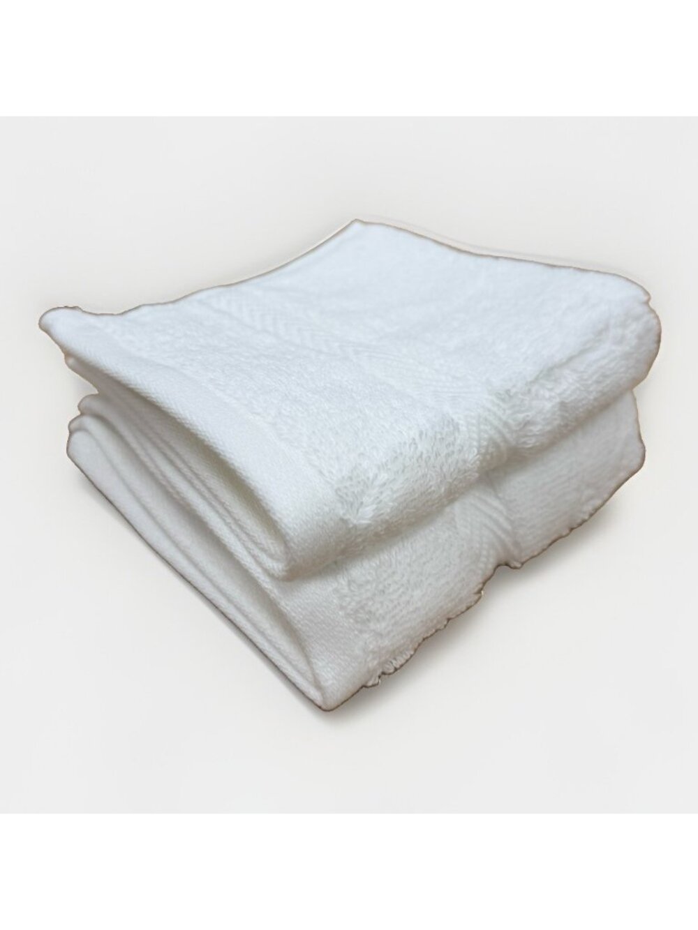 Quince Turkish Cotton Spa Washcloth Towels Set of 2 WHITE 12x12”
